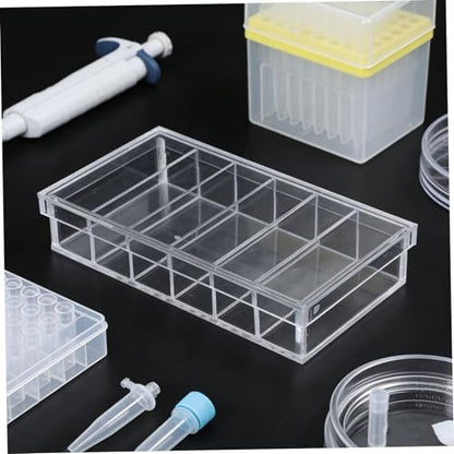 FUOYLOO Acrylic Incubation Tray with Lid 6-Compartment Impact-Resistant Laboratory Breeding Chamber Box for Sample and Specimen Observation and Organizing in Scientific Research
