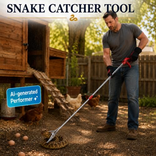 60" Snake Grabber, Collapsible Stainless Steel Snake Catcher with Lock | Safely catch and relocate snakes with a durable stainless steel grabber featuring a wide jaw, secure lock, and 60-inch reach. - size: 60" snake grabber