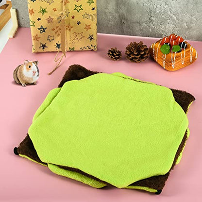 3 Tier Ferret Rat Hammock,Guinea Pig Cage Accessories,11.8x11.8 Inches,Pet Cage Hanging Bunkbed Hammock for Small Animals,Guinea Pig,Ferret,Kitten,Squirrel,Chinchilla,Rat,Parrot - color: green