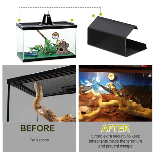6Pack Reptile Terrarium Covers Heavy Duty Screen Clips for 5-29 Gallons, Aquarium Lid Clips for Reptile Tank Lid, Rreptile Enclosure Lock for Amphibian and Turtle Terrarium Covers