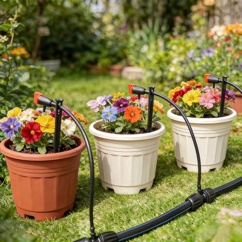 100 Pieces Drip Irrigation Support Stakes for 1/4 Inch Drip Tubing, 5.7 Inch 1/4" Dripline Hold Stakes for Irrigation System Hose & Emitter Support for Garden Hydroponics Growing - size: 1/4" Drip Stake-100P