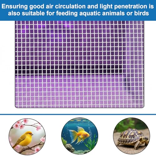 Aquarium Mesh Fish Tank Cover 10-75 Gallon Fish-Tank Lid Clear Fish Net for Fishes Transparent Plastic Aquarium Top Cover Screen Hood Net Plastic Mesh Screen for Aquariums, 4 X 5 Feet