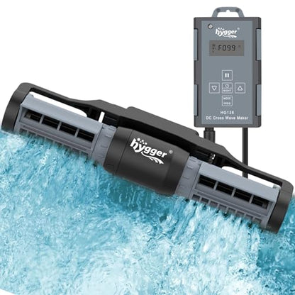 hygger Aquarium Gyre Wave Maker 1850GPH for 40-125 Gallon Fish Tank Cross-Flow Pump Adjustable Aquarium Water Circulation Powerhead 18W with Controller Magnetic Base - size: 1850GPH