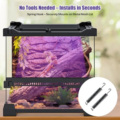 12 Inch LED UVB Reptile Light with 24H Cycle Timer & Dimmer | 12W UVA UVB Lamp, UVI Switching, Brightness Adjustment for Turtle, Bearded Dragon, Lizard and More(No Heat) - size: 12 inches