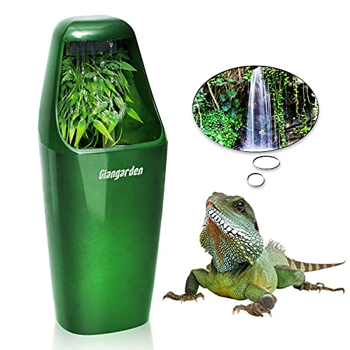 Automatic Reptile Water Fountain - Ideal for Lizards Snakes Geckos Tortoises and Bearded Dragons - Waterless Auto Shut-Off & Indicator Light Reminder with 3 Carbon Pads(27oz)