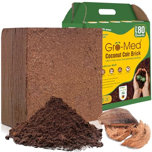 Organic Coco Coir Block (10lbs) - Enriched Coco Coir for Plants | OMRI-Listed Coco Coir Brick for Garden Soil & Potting Mixes - Coconut Fiber Substrate with Added Plant Food for All Plants - size: 1 Pack - NPK Enriched Coco Coir Block