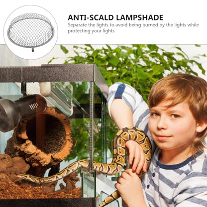 ibasenice Reptile Heat Lamp Cover 5.51 in Stainless Steel Anti-Scald Lampshade Box Insulation Lamp Shade for Lizard Turtle Snake Terrarium and Habitat Lighting