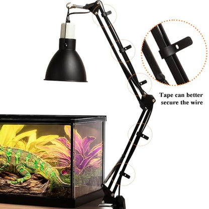 Reptile Lamp Stand,Adjustable Floor Lamp Stand, for Glass Container Metal Lighting Lamp Holder, Heating Floor Lamp Stand for Reptiles（Table Clamp Stand）