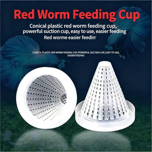 2Pcs White Cone Fish Feeder Cups with Suction for Aquarium Tanks | white cone fish feeder aquarium suction cup red worm feeder cup tank feeding dish 2pcs fish supplies
