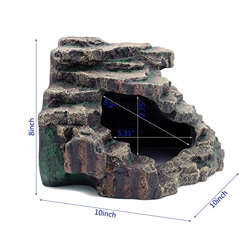 JIHAQUA Bearded Dragon Tank Accessories Extra Large Cave | Reptile Hideouts Cave Habitat Decor Bearded Dragon Clothes