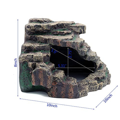 JIHAQUA Bearded Dragon Tank Accessories Extra Large Cave | Reptile Hideouts Cave Habitat Decor Bearded Dragon Clothes