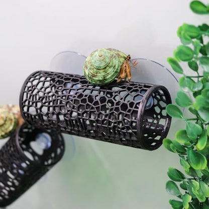 2 Pack Reptile Hide with Suction Cups, Hollowed-Out Hideout and Caves, Hermit Crabs Climbing Toys, Terrarium Decor for Geckos, Snakes, Hermit Crabs, Spiders