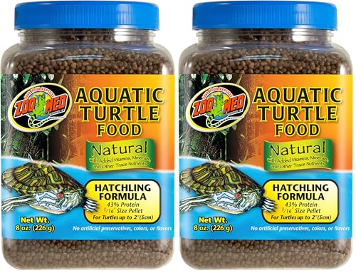 Zoo Med Natural Aquatic Turtle Food, Hatchling Formula, 8-Ounce (Pack of 2) - size: 8 Ounce (Pack of 2)