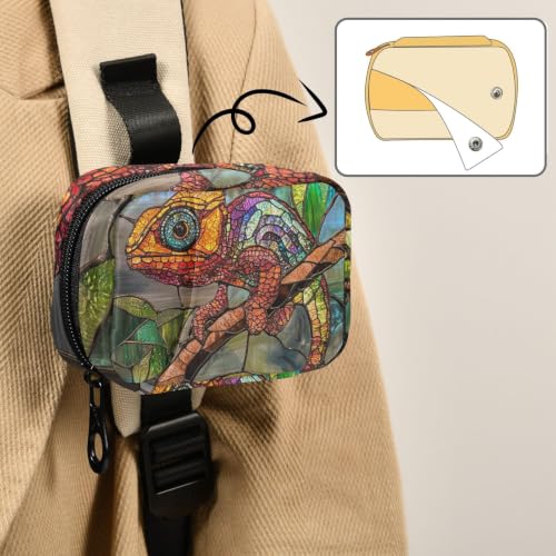 Medicine Bag Portable Pill Organizer for Purse Stained Glass Reptile | with Detachable Compartments,portable for purse