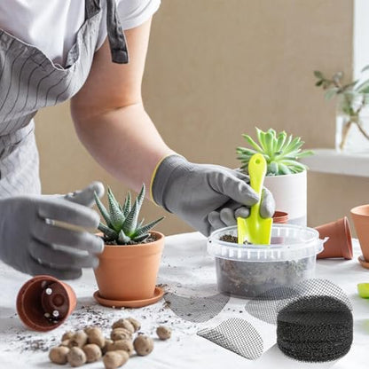 200Pcs Plant Pots Hole Mesh Pad 2/3/5 Inch Round Plant Pot Cover | Planter Bottom Drainage Inserts Grid Mat, Plastic, for Horticultural Enthusiasts and Flower Shops