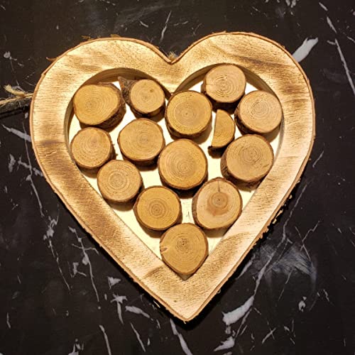 Gmark 50-Pack Natural Wood Slices, 1 to 1.5 Inch Unfinished Round Wooden Circles with Tree Bark, Small Craft Wood Discs for Ornaments, Painting, Pyrography & DIY Arts GM1083 - size: 1-1.5 Inch