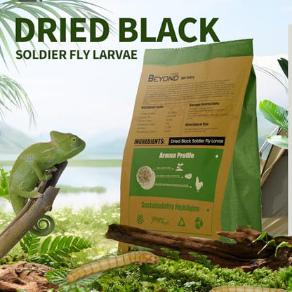 BeyondFeed™ Dried Black Soldier Fly Larvae - Nutrient-Rich, Sustainable Feed for Chickens, Ducks, Birds, Reptiles, Fish, Hamster, Turtles and More (1 Bottle (35g/ 1.23oz)) - size: 11 Ounce (Pack of 1)