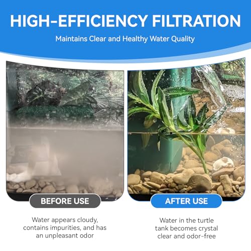 6 Pack Replacement Filter Cartridges Medium for Zilla Turtle Filter, Turtle Tank Filter Cartridges Compatible with Zilla Internal Filter 20G and Small Basking Platform Filter 20G, 09830