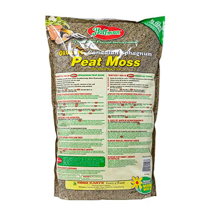 Hoffman Canadian Sphagnum Peat Moss Soil Conditioner to Improve Moisture Retention and Aeration, 10qt Bag - size: 1, style: Peat Moss