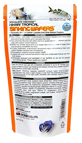 Hikari Tropical Sinking Wafers for Catfish, Loaches and Bottom Feeders 3.88 oz
