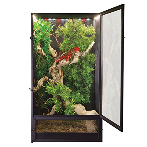 Zoo Med ReptiBreeze LED Deluxe Open Air Aluminum Screen Habitat, Medium 16 L x 16 W x 30 H - size: Medium 16 L x 16 W x 30 H