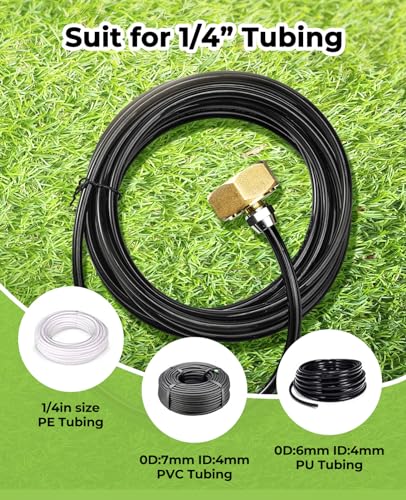 US Standard Faucet Adapter, 3/4'' to 1/4'' Hose Adapter | Convert 3/4" Female Hose Thread Bib to 1/4" Tubing, 2 Brass Adapters with 4 Washers