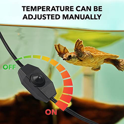 BN-LINK Reptile Heating Pad 6"X8" with Adjust Knob, Adjustable Temperature Under Tank Heater for Reptiles, Indoor Terraium Heating Mat for Turtles, Lizard, Snakes, Frogs, and Other Reptiles - size: 6"X 8" with Adjust Knob