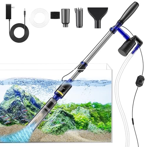 Fish Tank Cleaner - Aquarium Gravel Cleaner, 530GPH/32W Electric Fish Tank Cleaning Tools, Adjustable Water Flow Aquarium Cleaner Kit, Fish Tank Gravel Cleaner Vacuum for Wash Sand, Water Changing