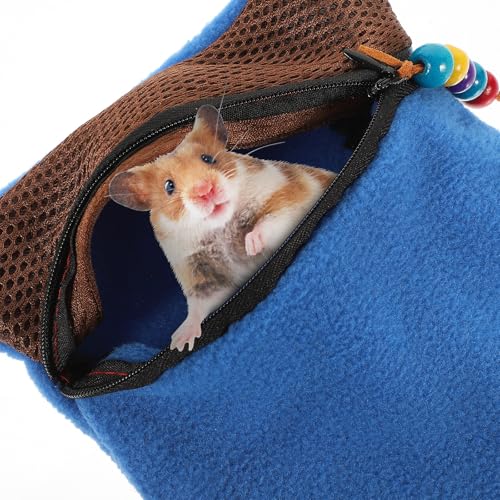DOITOOL Reptile Carrier Bag and Breathable Small Animal Travel Pouch with Shoulder Strap, Outdoor Hamster and Bunny Travel Carrier, Dark Blue for Pet Supplies Random Color Random Color
