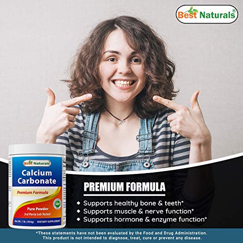 Best Naturals Calcium Carbonate Powder 1 Pound - Food Grade (16 OZ (Pack of 3)) - size: 16 Ounce (Pack of 3)