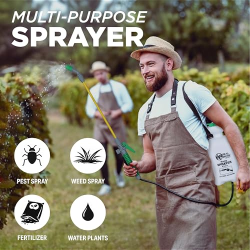 REALWORK 2pk 1-Gallon Handheld Tank Sprayer with Easy-Carry Shoulder Strap for Lawn, Garden, Yard, in Translucent White - size: 1 gallon