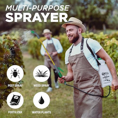 REALWORK 2pk 1-Gallon Handheld Tank Sprayer with Easy-Carry Shoulder Strap for Lawn, Garden, Yard, in Translucent White - size: 1 gallon