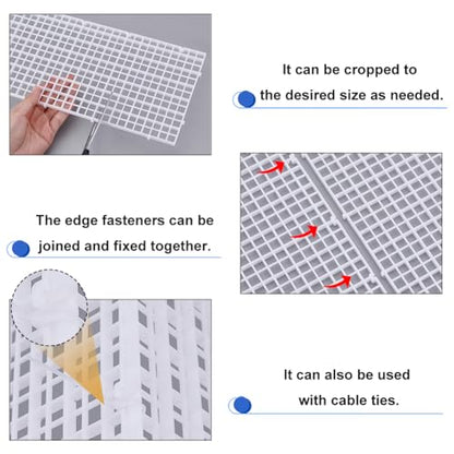 AHANDMAKER 12 Pack Fish Tank Aquarium Divider White Plastic Grid Substrate Divider Tray with 6 Pcs Sucker Clips and 20 Pcs Cable Ties Brackets for Aquarium Fish Tank Separation Breeding Decoration