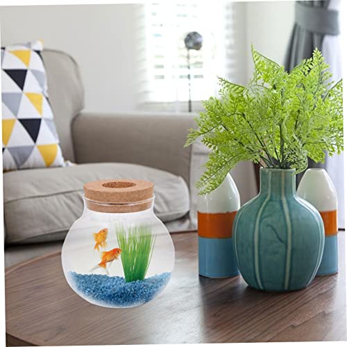 Abaodam Glass Fish Keeping Bottle Lid Transparent Desktop Terrarium for Landscape and Moss Plants Decor and Creative Idea - size: 17.00X14.50X14.50CM