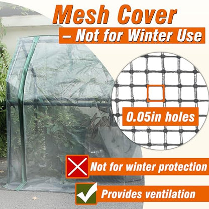 Gardzen Mini Greenhouse with Mesh Cover 36.2"(L) x18.9(W) x33.3(H) | Portable Outdoor Greenhouse, Enhanced Ventilation, Ideal for Spring, Summer & Fall - size: 36”(L) x18”(W) x33”(H)