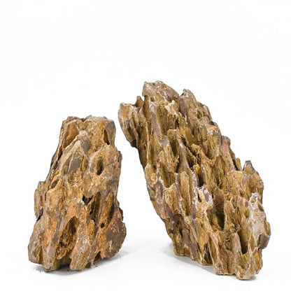 Unocho Aquarium Rocks 5lb Dragon Stone for Aquariums Landscaping Model Fish Tanks Terrariums Vivariums Paludarium Amphibian Enclosures(2-4 inches) - size: 5LB(2-4 inches)