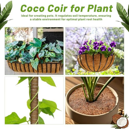 Remiawy Coco Liner Roll, 16 x 120 Inch Coconut Fiber Liners for Planters, Natural Coco Coir Mats Sheet for Flower Basket, Garden Decoration, Reptile Carpet, Animal Pet Pad, Window Box, DIY Moss Pole - size: 16x120 Inch
