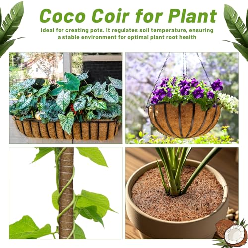 Remiawy Coco Liner Fiber Roll, 16 x 80 Inch Natural Coconut Coir Liner Sheet Coco Mat for Planter Flower Basket, Garden Decoration, Reptile Carpet, Animal Pet Pad, Window Box, DIY Moss Pole, Tortoise - size: 16x80 Inch