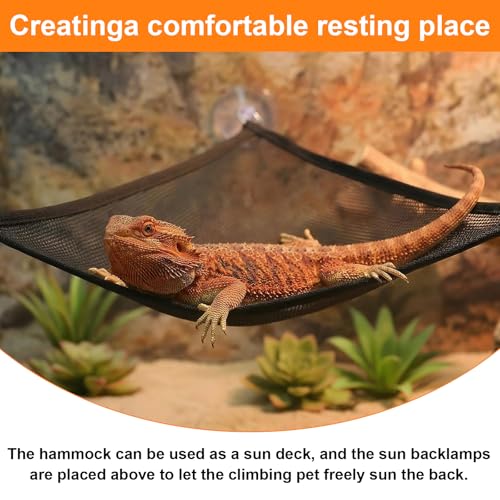 2Pcs Bearded Dragon Hammock, Breathable Mesh Reptile Hammock Lizard Tank Accessories, Triangle Geckos Hammocks for Bearded Dragons, Snakes, and Axolotls, Perfect Beard Dragon Tank Accessories（30x30x3