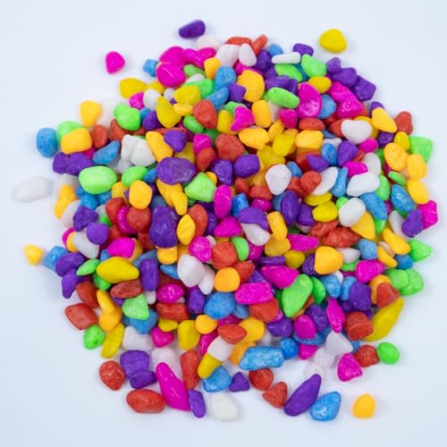 Colored Aquarium Gravel,Colorful Pea Gravel,Garden Rocks,Decorative Stones Rocks for Fish Tank,Aquarium,Fairy Garden Decor,Planters,Vase Fillers,Landscaping,1 Pound (Mixed Color, 6-9mm) - color: Mixed Color, size: 6-9mm
