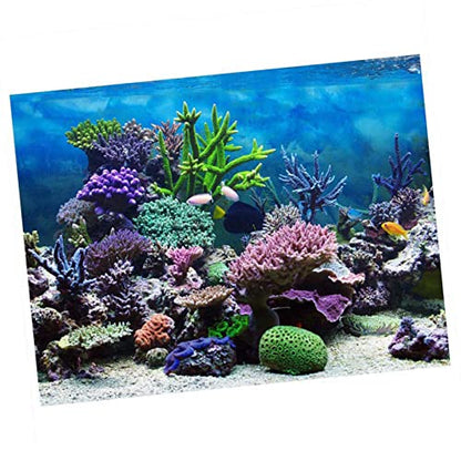 PVC Undersea Backdrop, Aquarium Hinrgrund Korallen, Aquarium Dekorfolie - size: 91*50cm