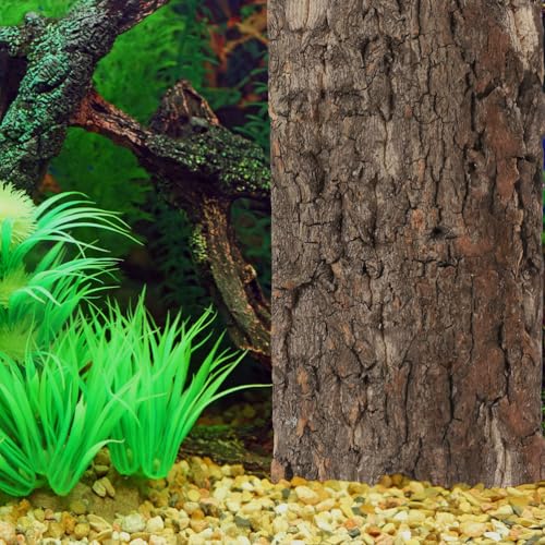 Kisangel Cork Bark Aquarium Decor 4Pcs Terrarium Bark Background Natural Reptile Tank Accessory Reusable Cuttable Cork for Fish Tank Background for Aquarium