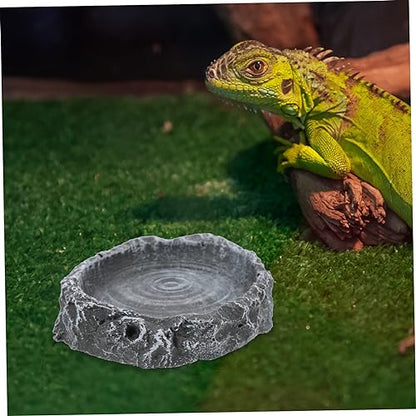 LIOOBO Tortoise Feeding Basin Reptile Water Bowl for Snake Lizard Turtle Pet Food Storage Basin Solid Material Easy Cleaning Reptile Accessories