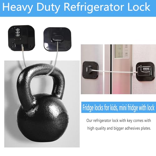 YEYA Upgraded Refrigerator Door Lock with Combination for Adults, Lock for Fridge, Freezer, File Cabinets, Desk Drawers, Locker, Child Safety Latch, Easy Install No Drlling 1 Pack | for Autistic Kids, Dementia, Adults, Desk Drawers, Locker, Child Safety L