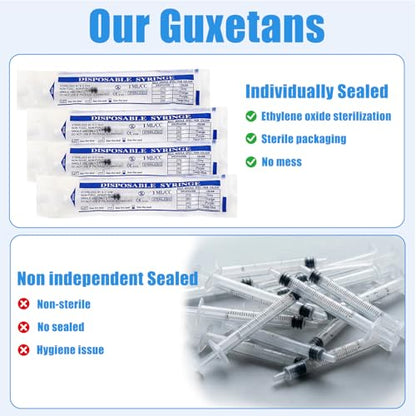 1ml syringe with Measurement for Scientific Labs, Feeding Pets, Refilling and Measuring Liquids,Dispensing,with Cap (5PCS, 1ml) - size: 5PCS-1ml