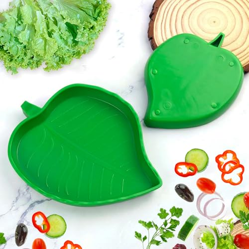 2-Pack Leaf Shape Reptile Food & Water Bowl, Tortoise Feeding Dish | Multipurpose Reptile Habitat Bowl for Bearded Dragon, Lizard, Gecko, Corn Snake & Crawl Pets