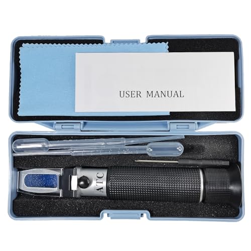 Agriculture Solutions Salinity Refractometer for Seawater and Marine Fishkeeping Aquarium 0-100 PPT with Automatic Temperature Compensation