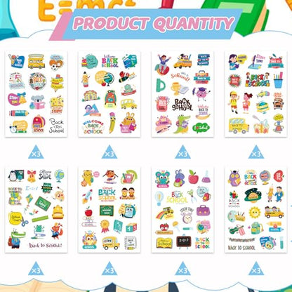 369Pcs Welcome Back to School Stickers Stickers, Self Adhesive First Day of School Sticker School Themed Stickers for Craft Supplies Classroom Rewards Party Decorations - style: Back to School