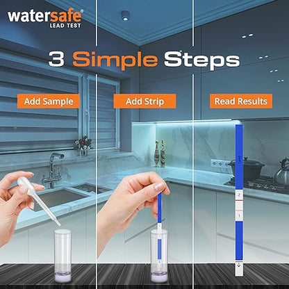 Watersafe® Lead in Drinking Water Test Kit – EPA-Compliant & Lab-Verified 8-Minute Detection Below 5 PPB – Easy & Accurate DIY Home Testing for Tap & Well Water - 2 Pack