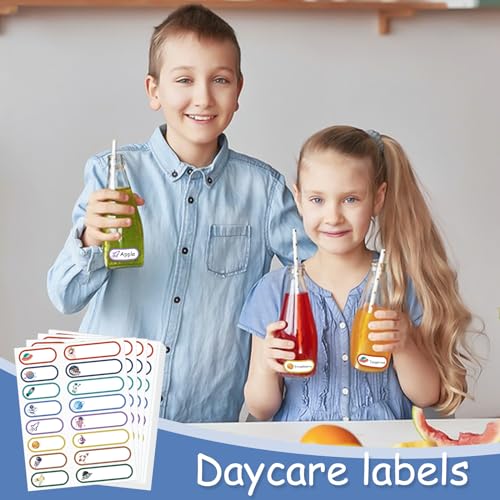 480 Pcs Waterproof Name Labels for Daycare, Self-Laminating, Kids | 2 Sizes, Cute Astronaut Design,For Bottles, Lunch Boxes, School Supplies - style: Cute Astronaut Style